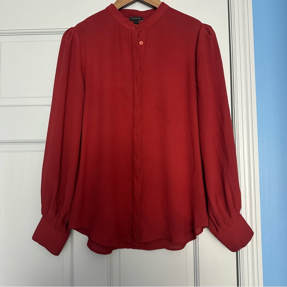 Ann Taylor Deep Red Blouse